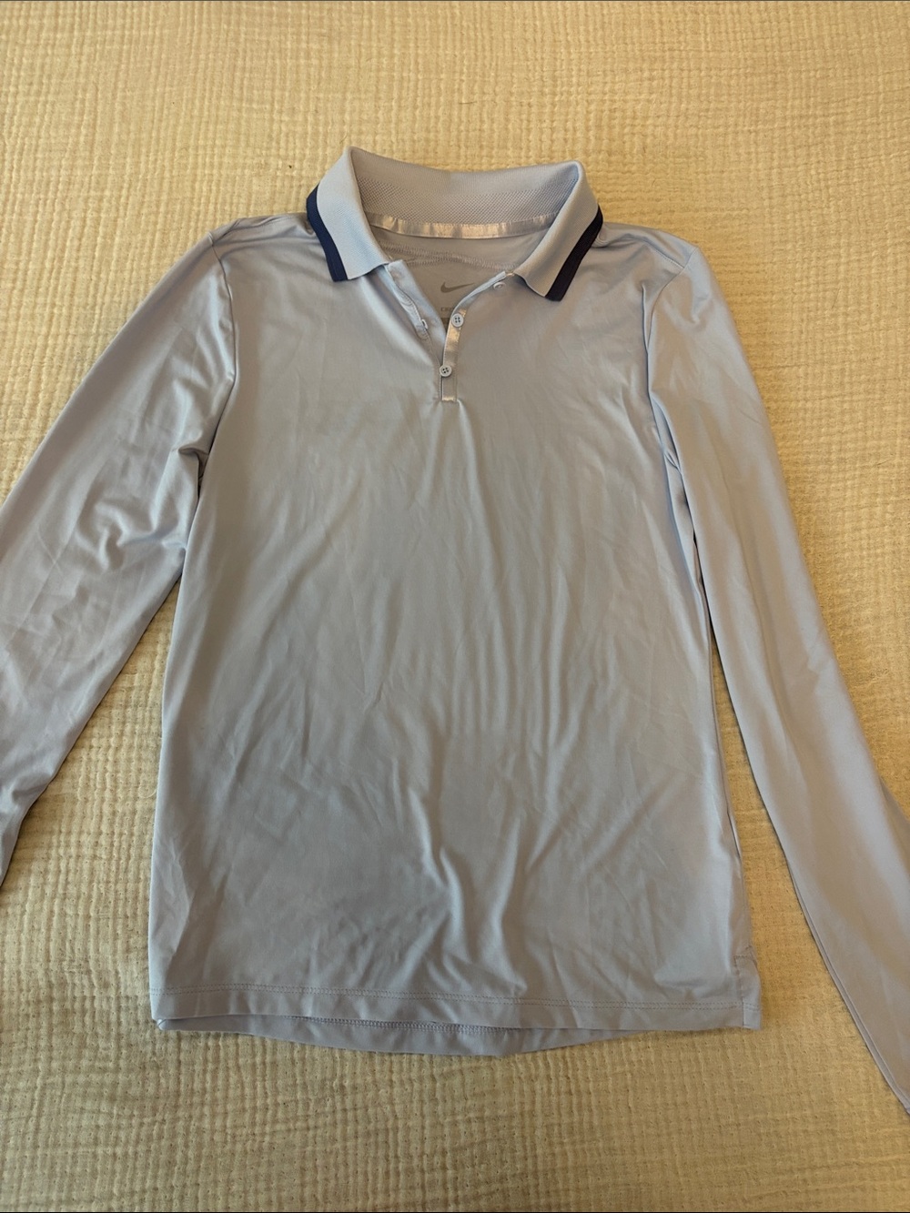 Nike Light Lavender Long-Sleeve Polo with Purple Trim